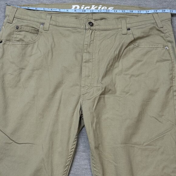 Dickies Mens Khaki Pants Stretch Straight Leg Pockets Tan Trouser Size 40X30 - Picture 10 of 13